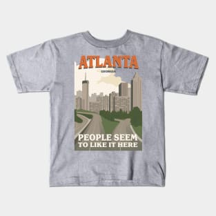 Vintage Atlanta Georgia Cityscape Downtown Skyline Apparel Kids T-Shirt